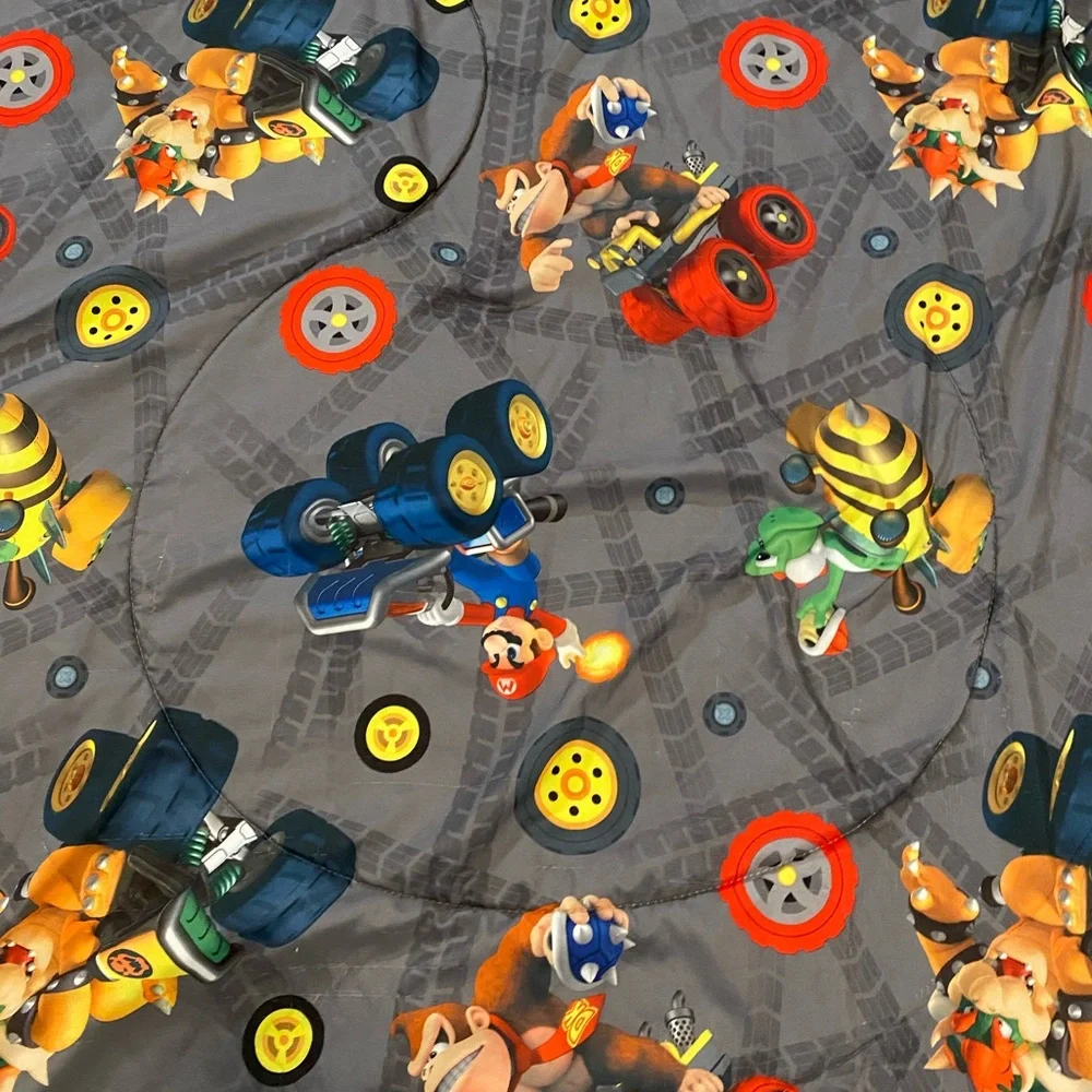 Mario Kart 7 Twin Size Bedding Reversible Comforter 64X86 Mario Bros Blanket